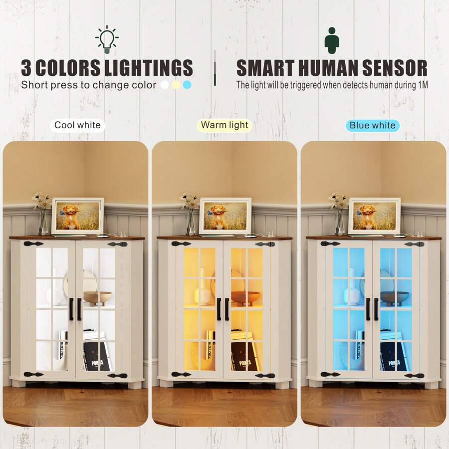Farmhouse Cabinet With LED Lig - Laundry review and price